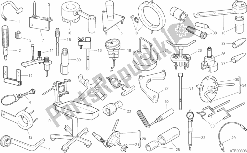 Tutte le parti per il Strumenti Di Servizio Per Officina (motore) del Ducati Diavel 1260 Thailand 2019